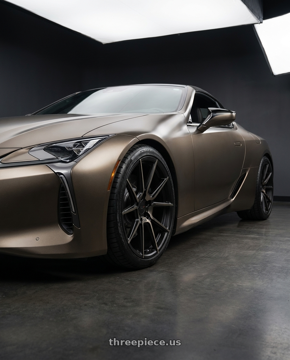 2021 lexus lc 500 convertible with TSW CHRONO 5X120 21X9 +25 MATTE BLACK W/ MACHINE FACE & DARK TINT wheels