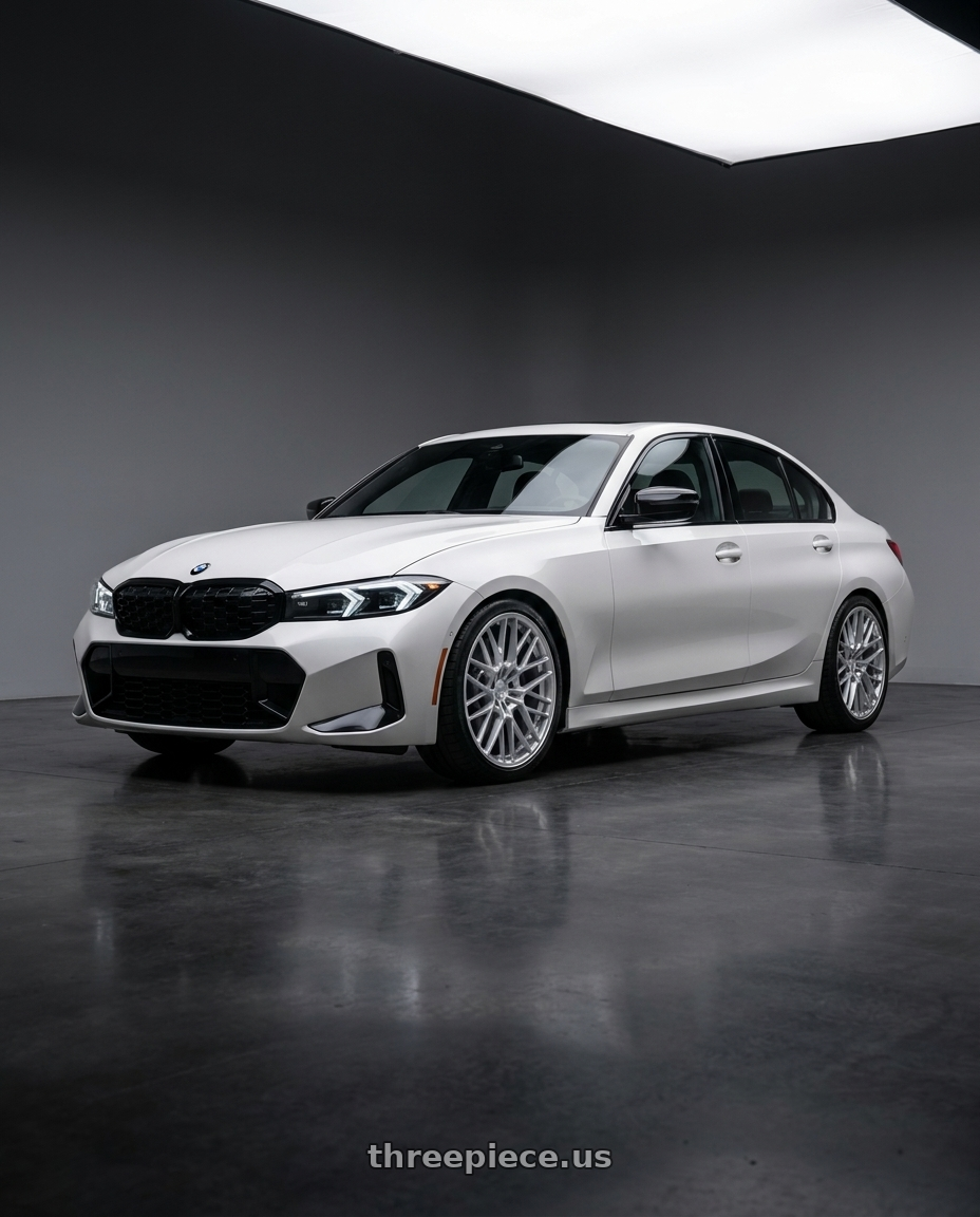 2025 BMW M340i xdrive with TSW TW001 DAYTONA 5X112 19x8.5 +42 GLOSS SILVER wheels