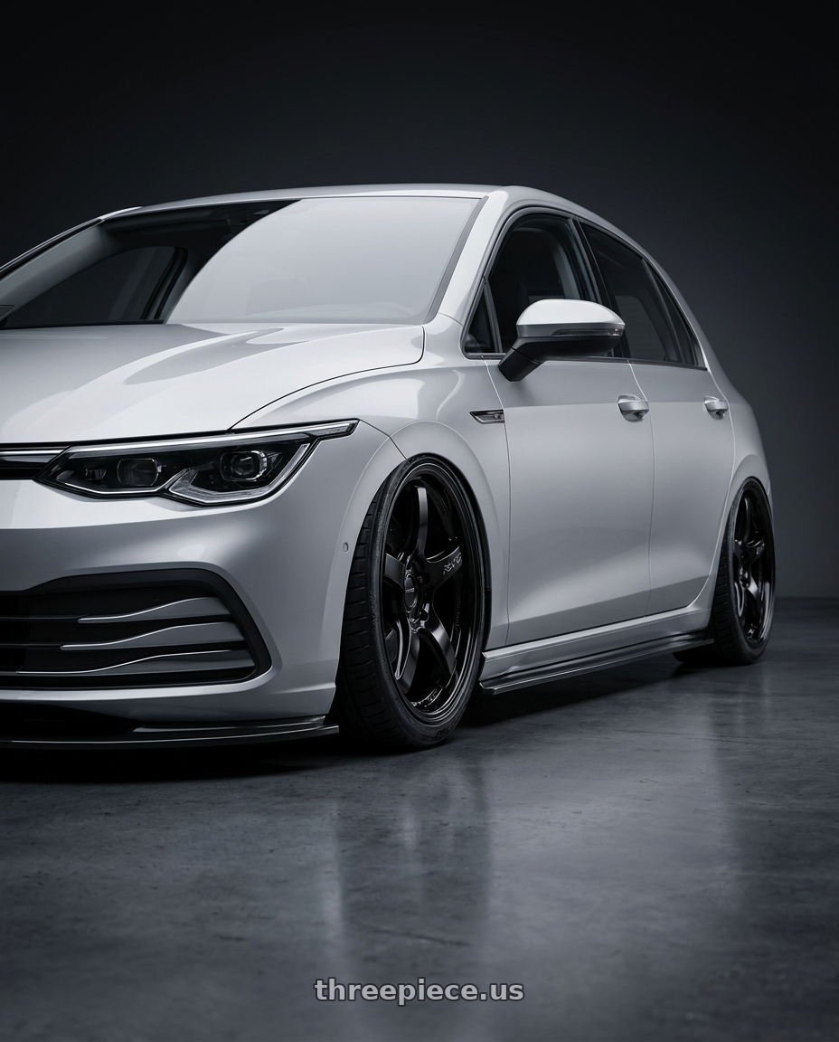 2024 Volkswagen Golf R MK8 with Gram Lights 57CR 5x112 19x10.5+22 Glossy Black wheels