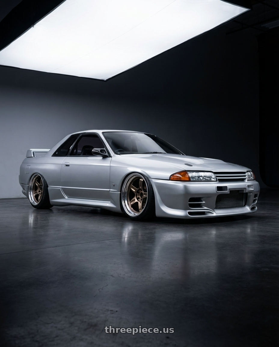 1993 Nissan Skyline with Volk Racing 21C SPEC-SR 5x114.3 18x10.5 +15 SHINING BRONZE METAL / RIM DC wheels
