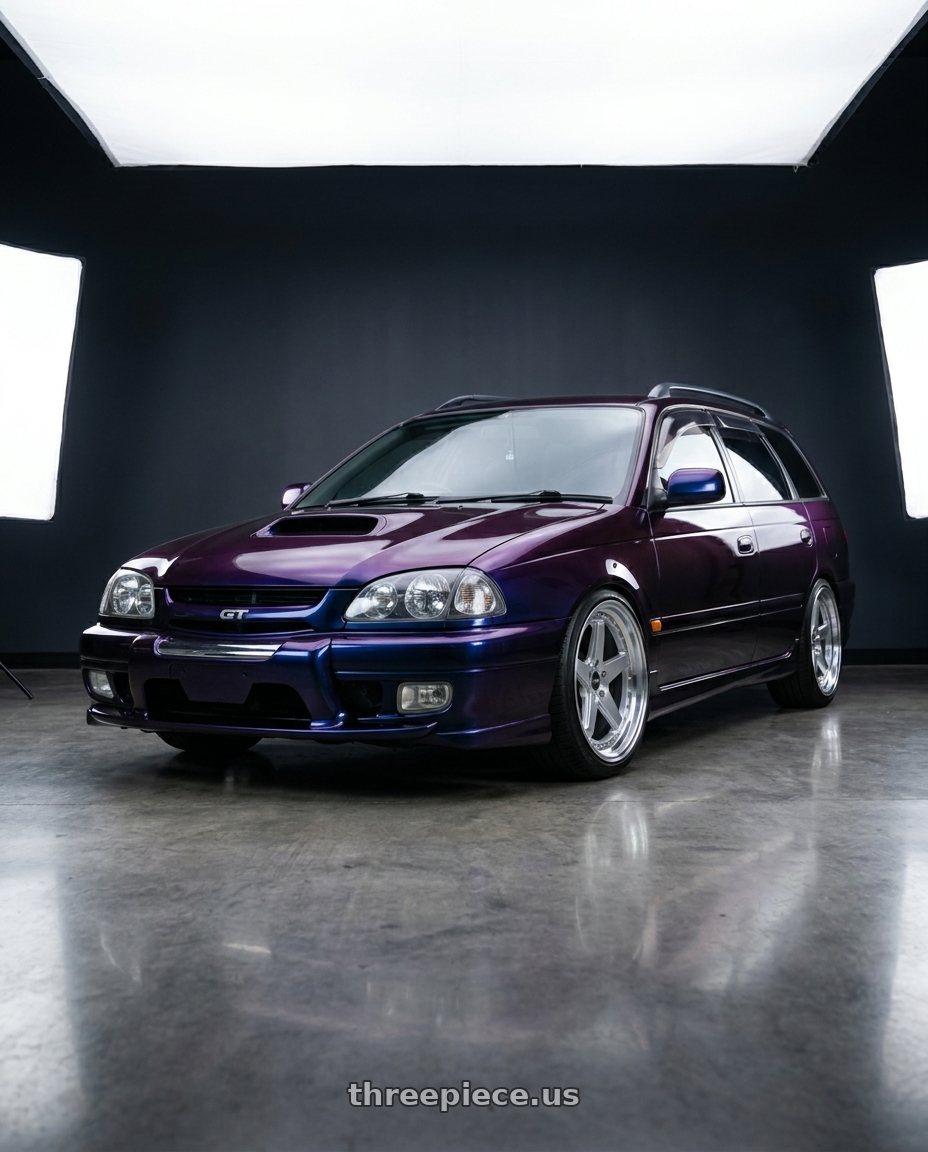 1997 Toyota Caldina with ESR Wheels CS SERIES CS5 5x100 18x8.5 +30 Hyper Silver wheels