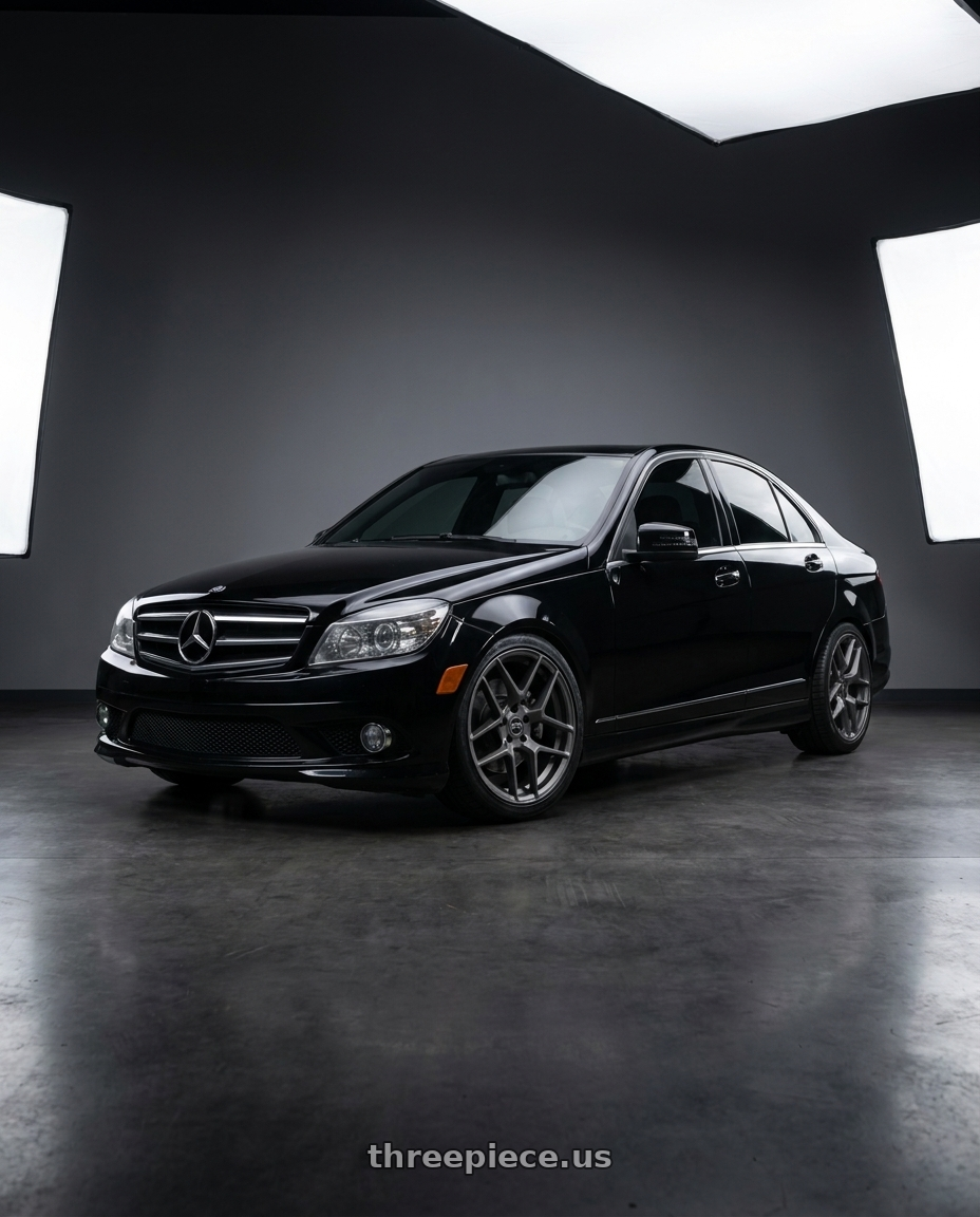 2010 mercedes Benz c350 sport  with RTR 852SC Tech 7 Mustang 5x114.3 20x10.5 +45 Satin Charcoal wheels