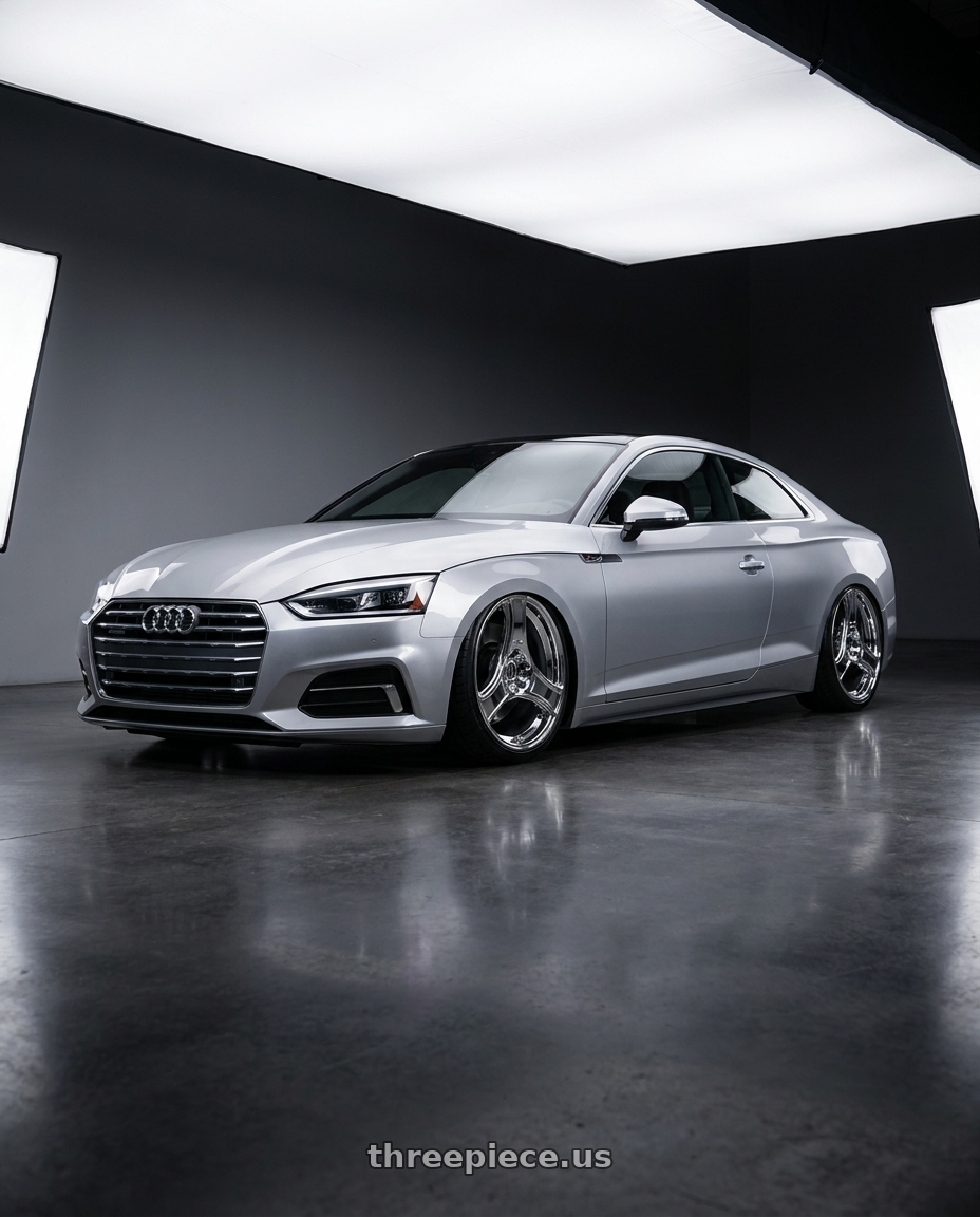 2018 Audi A5 1 with HERITAGE WHEEL BUSHIDO MONOC 5x112 18x9.5 +38 CHROME wheels