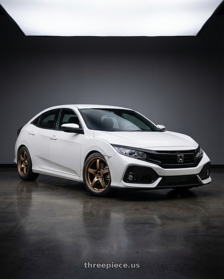 2019 Honda Civic with Gram Lights 57CR 5x114.3 18x9.5+12 Bronze II wheels