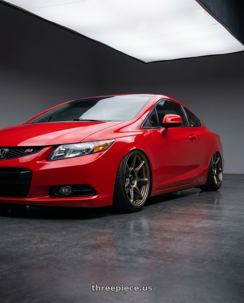 2011 Honda Civic Si with Konig Ultragram 5x114.3 18x11+15 Carbon Bronze Metallic Knurled Bead wheels