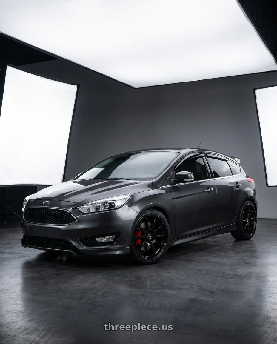 2018 Ford Focus MK3.5 Work D9R with Work Emotion D9r 5x108 18x8.5 +38 Black wheels
