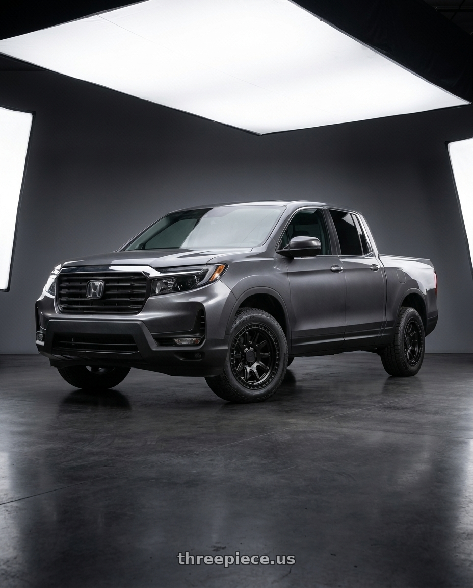 2021 Honda Ridgeline Sport with Black Rhino CALICO 5X120 17X8.5 +34 MATTE BLACK wheels