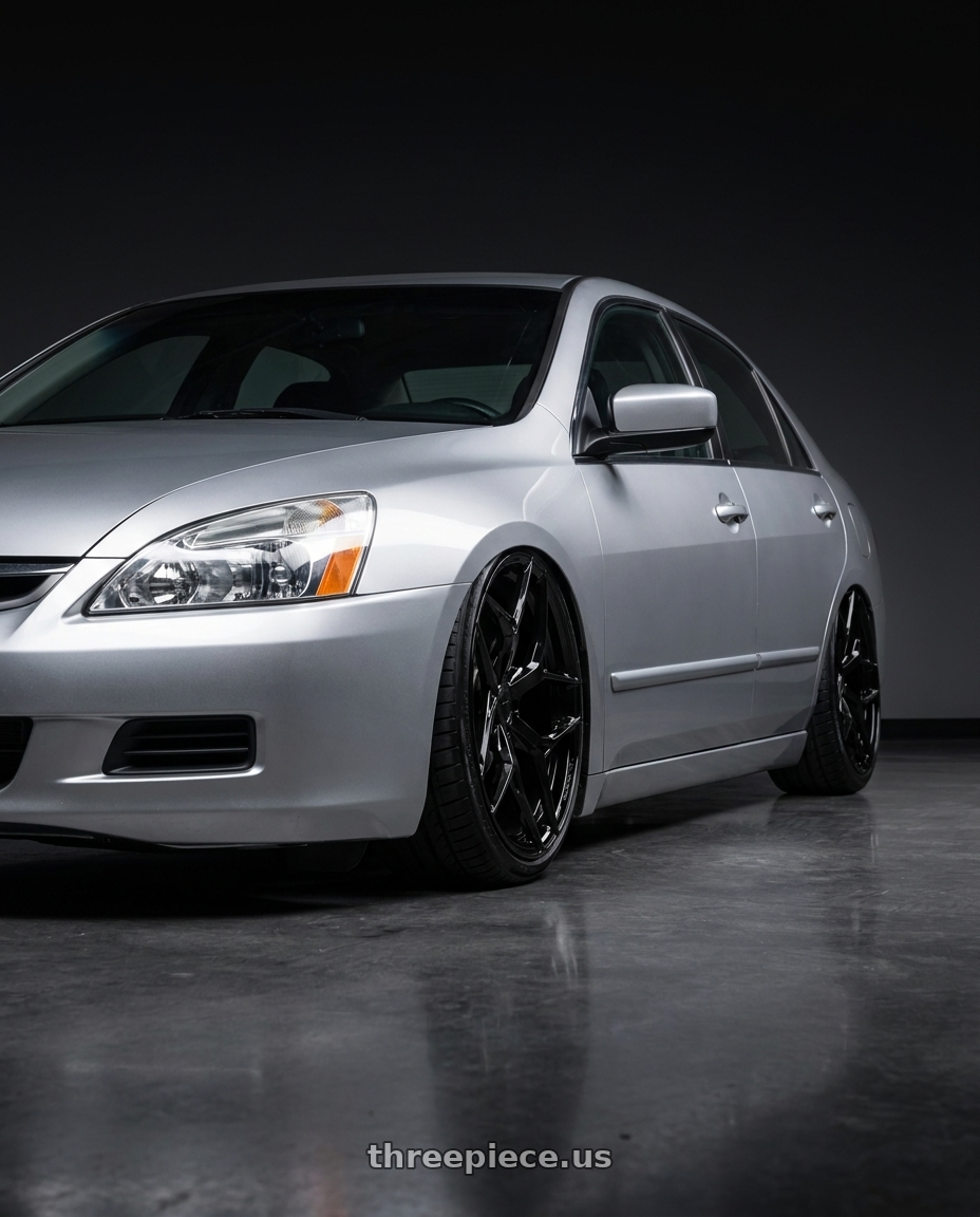2007 Honda accord with MRR Forged F10 5x120 19x8.5  +38 Gloss Black fit Corvette C8 ( rear: FF1020A152048L ) wheels