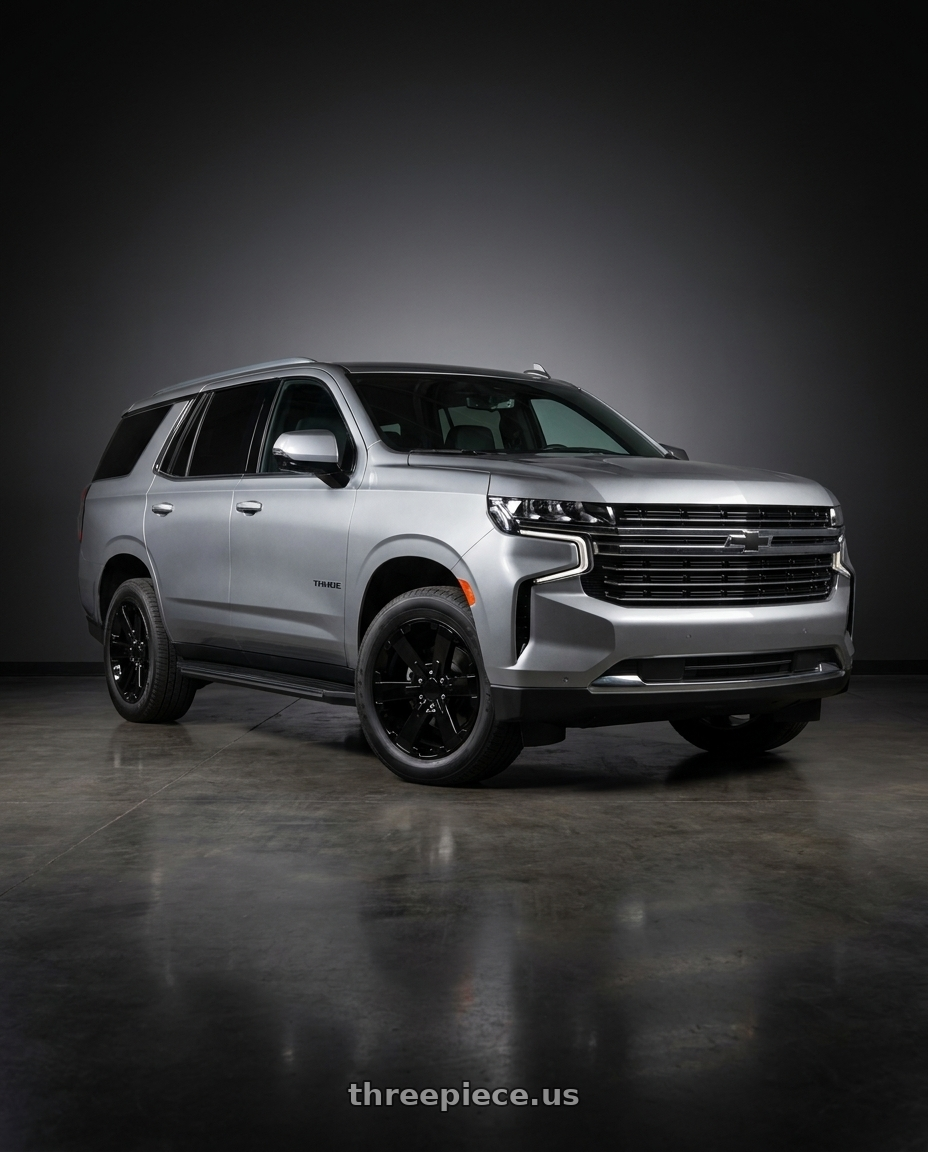 2024 Chevy tahoe with OE Wheels CV41B 6x139.7 22x9+24 Gloss Black wheels