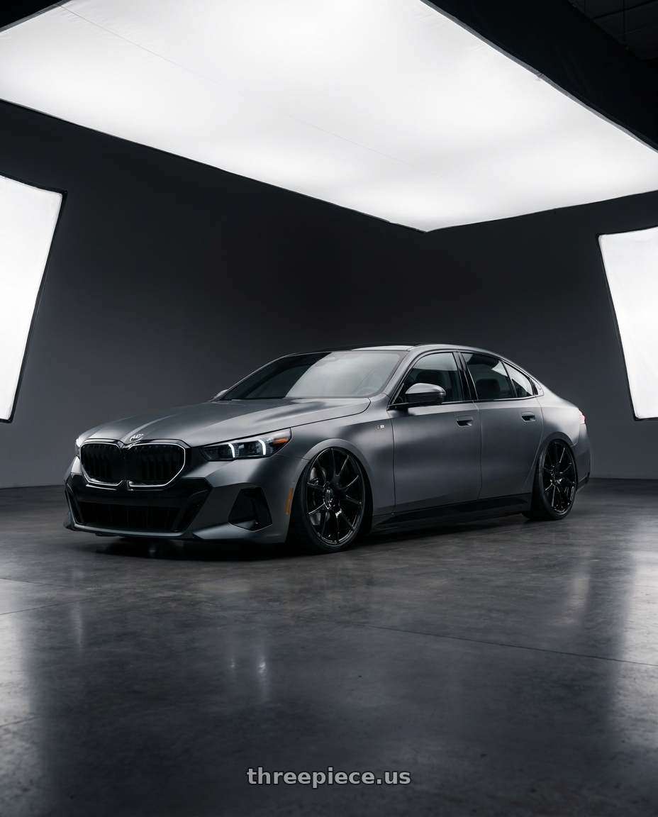 2024 Bmw i5 with OEP 161B 5X115 22x9 +15 Gloss Black wheels