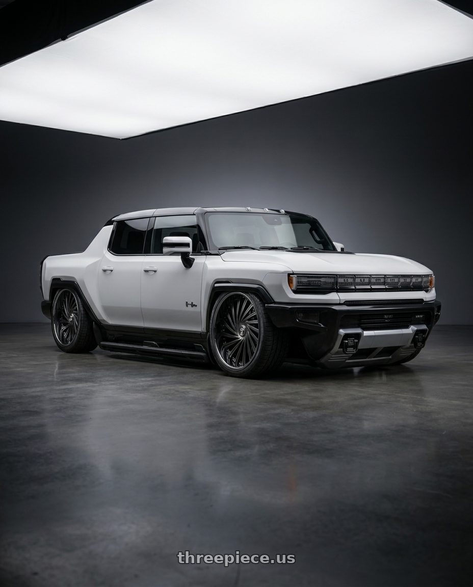 2026 GMC Hummer EV with DUB 2PC S241 DAZED 5X120.65/5X127 28X9 +5 MATTE BLACK DOUBLE DARK TINT wheels