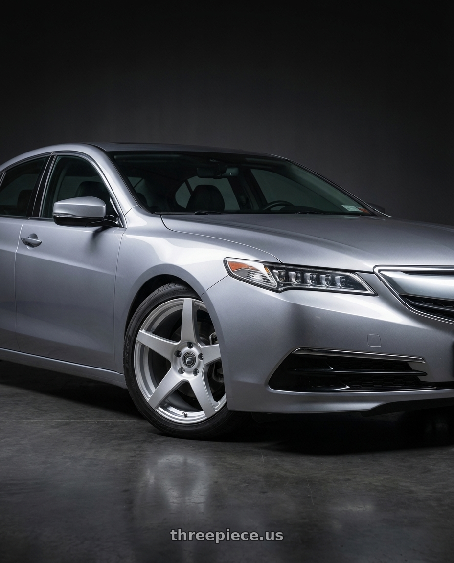 2019 Acura TLX with Forgestar CF5 5x114.3 19x9 +35 Gloss Silver wheels