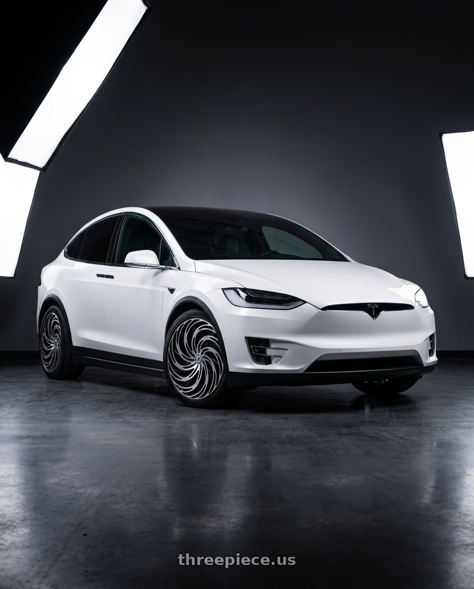 2024 model x with Azara AZA-531 5x100/5x114.3 18x8 +35 Gloss Black & Machined wheels