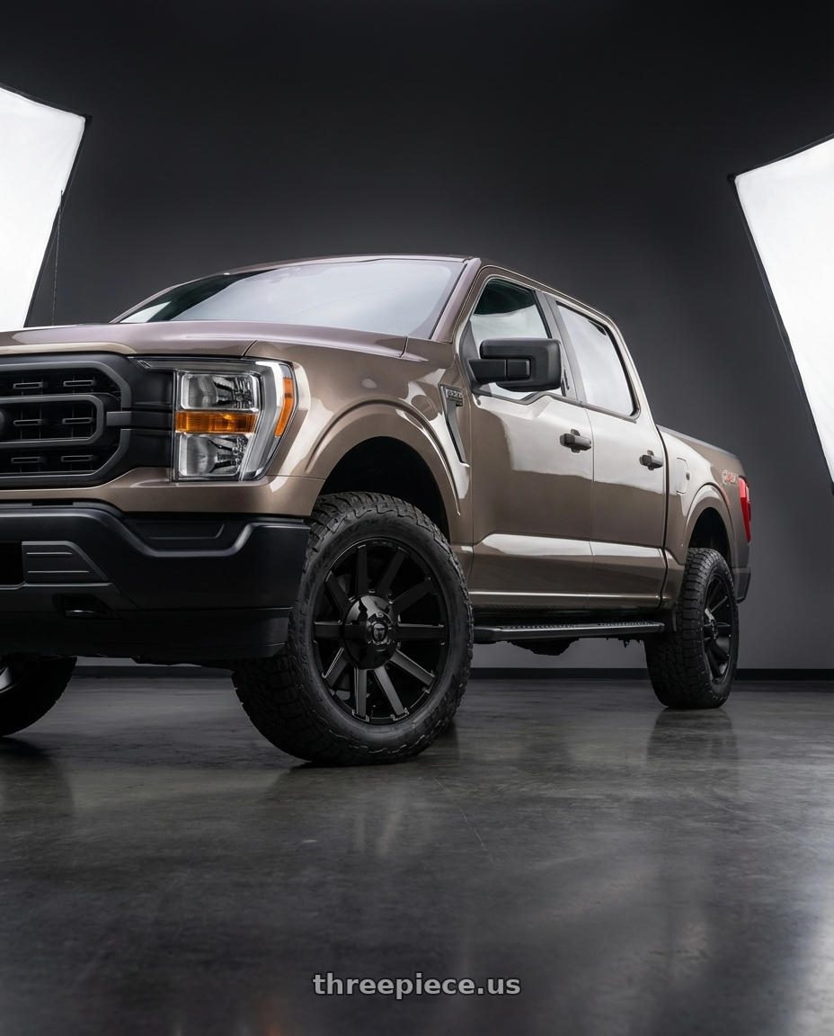 2013 Ford F-150 with Fuel 1PC D437 CONTRA 6X135/6X139.7 20X9 +19 SATIN BLACK wheels