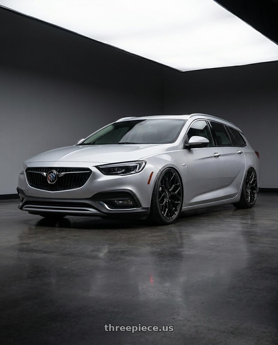 2018 Buick regal tourx wagon silver with DOLCE PERFORMANCE PISTA 5x112 20x10 +40 Gloss Black wheels