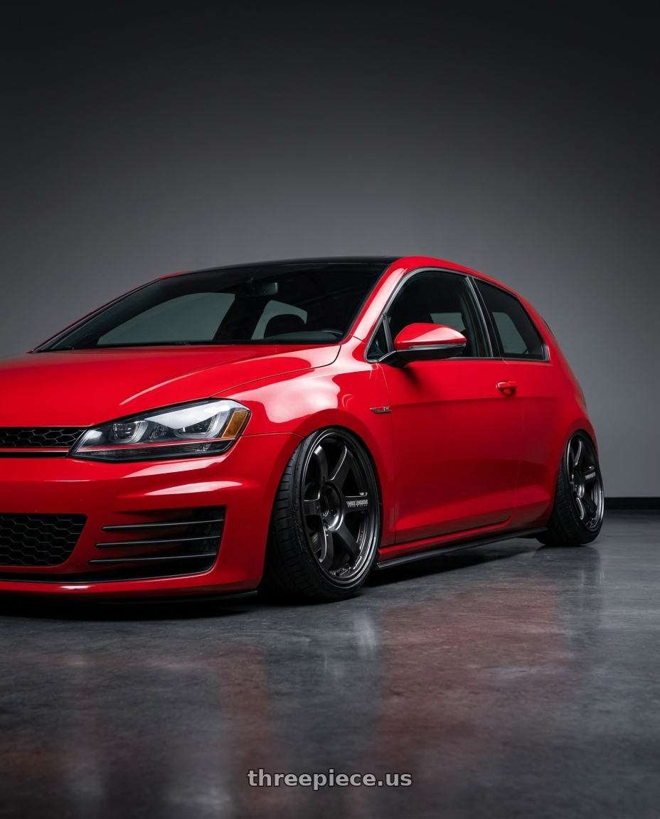 2016 VW GTI se with Volk Racing TE37 SAGA 5x112 17x9 +45 DIAMOND DARK GUNMETAL wheels