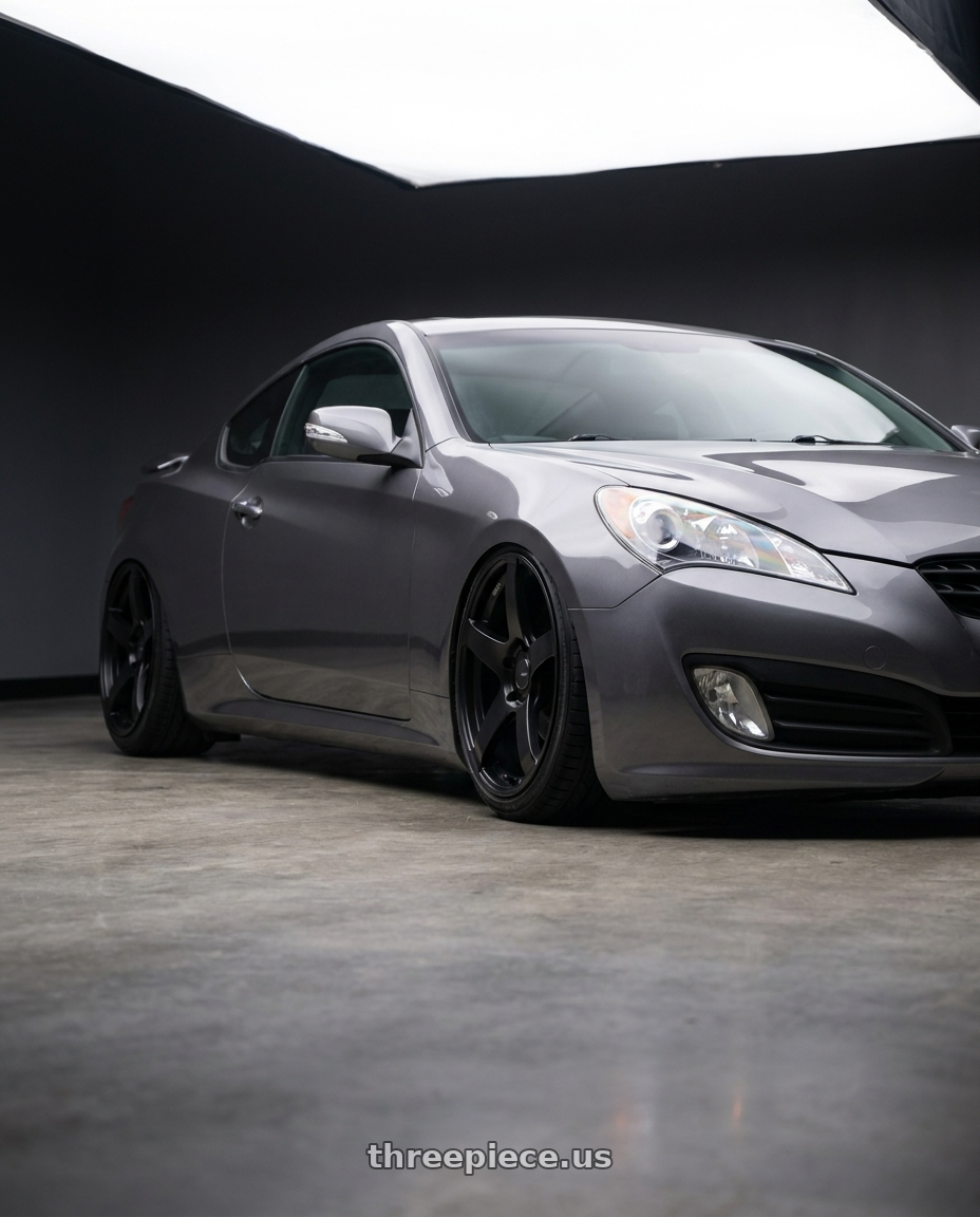 2014 Hyundai Genesis Coupe with Ssr Gtv01 5x114.3 19x8.5+38  FLAT BLACK wheels
