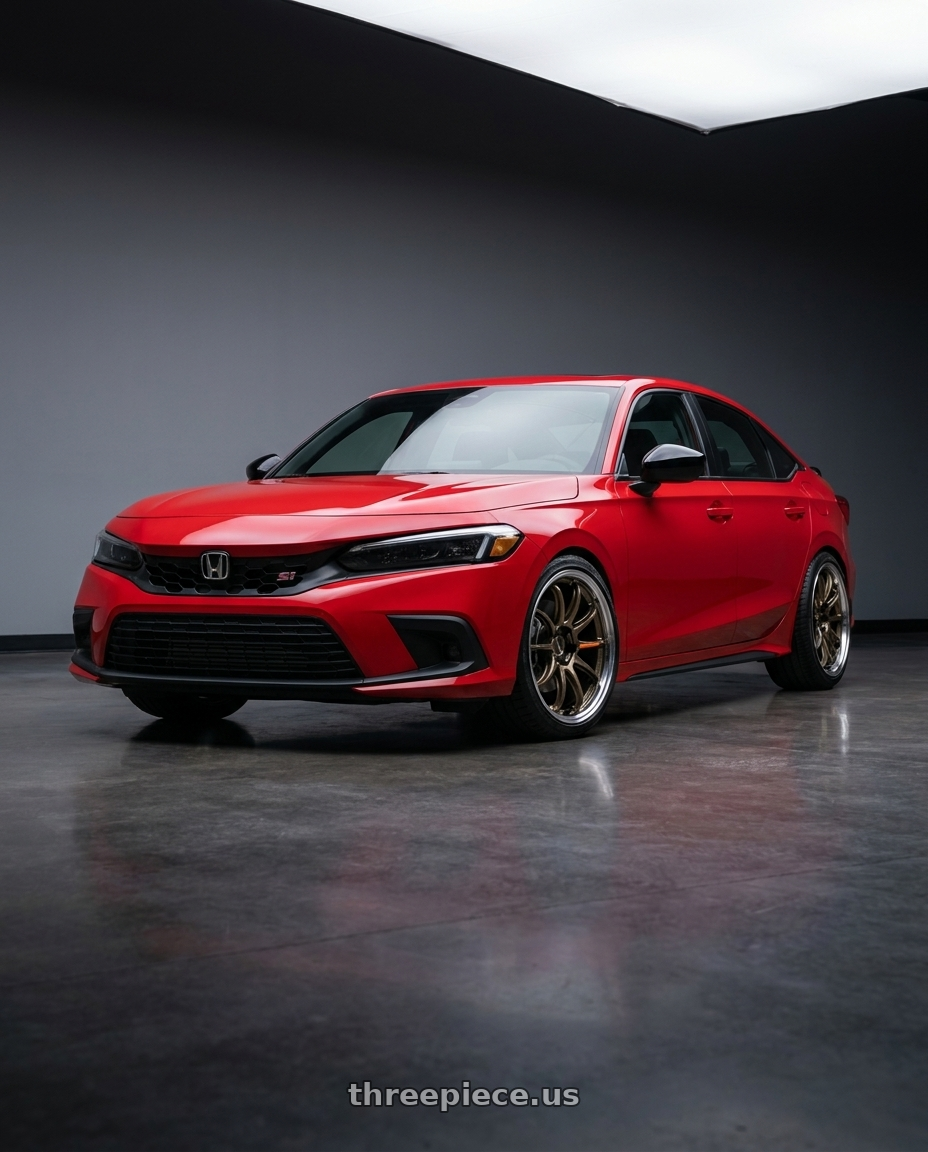 2026 Honda Civic Si with Work Emotion Zr10 5x100 18x10.5 +12 Titanium Diamond Lip Cut wheels