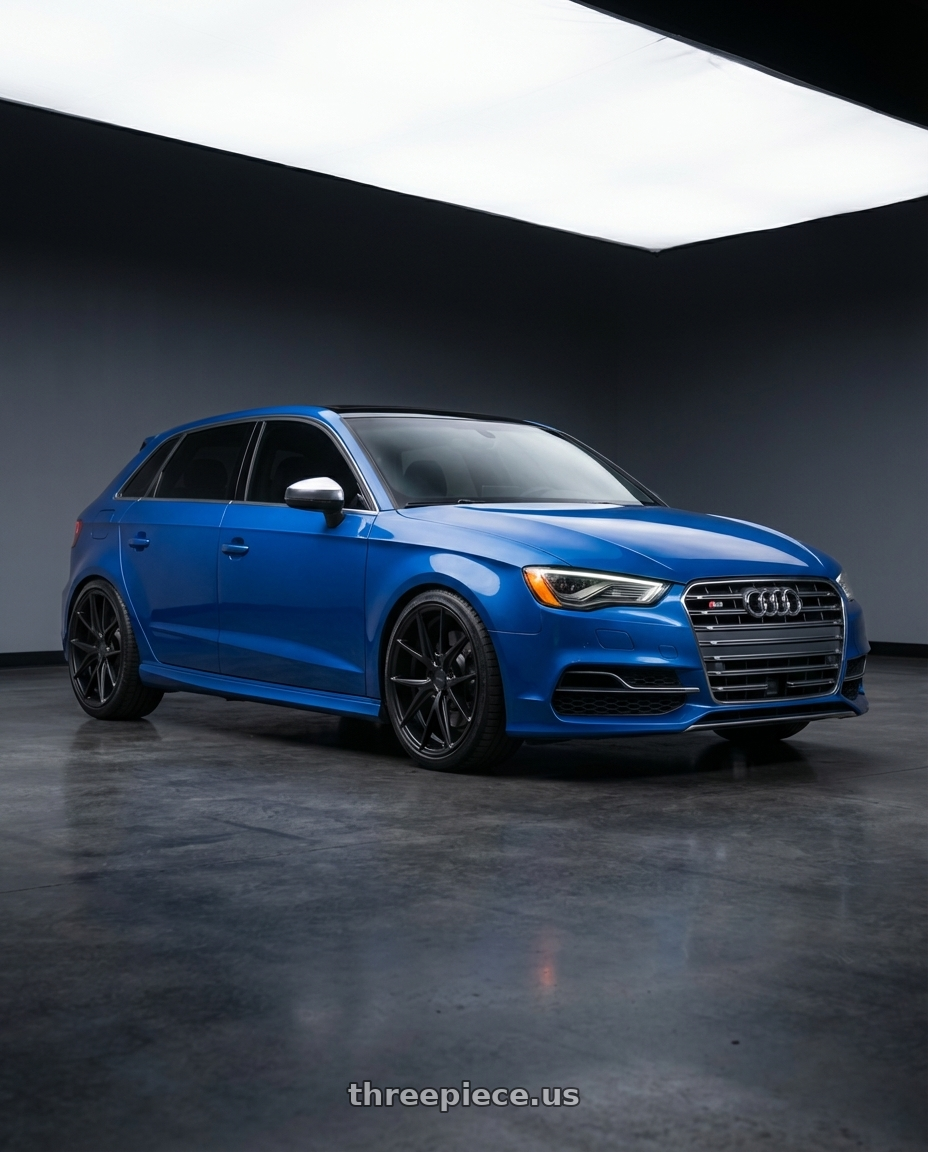 2019 Audi S3 8V with Niche 1PC M117 MISANO 5X112 18X8 +42 MATTE BLACK wheels