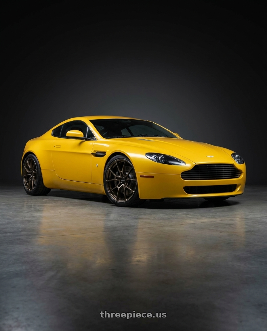 2006 ASTON MARTIN V8 VANTAGE YELLOW with Volk Racing G025 DA/C 5x120 19x9.5 +25 DARK AMBER CLEAR / DC wheels