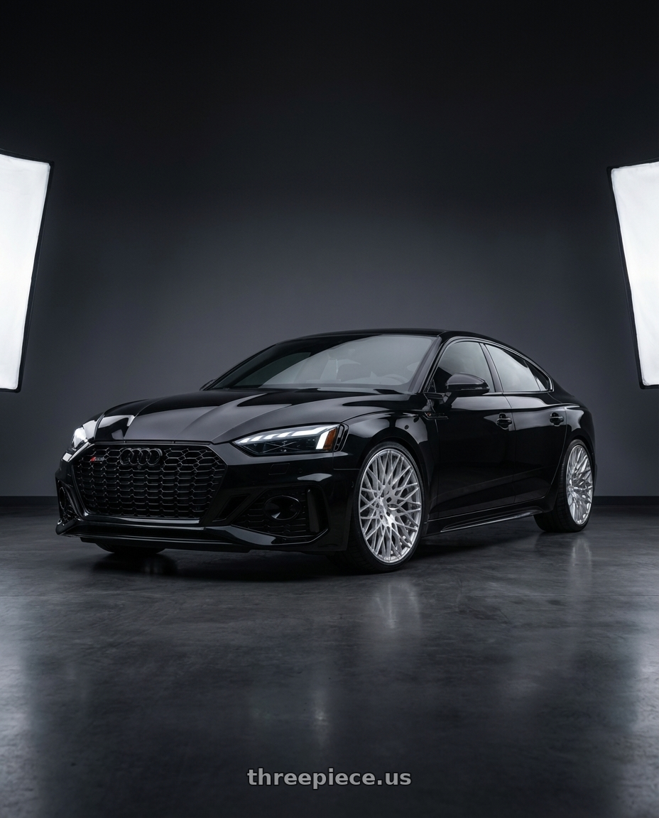 2022 Audi RS5 with Avant Garde Wheels M540 5X112 20x10 +25 Silver Machined wheels