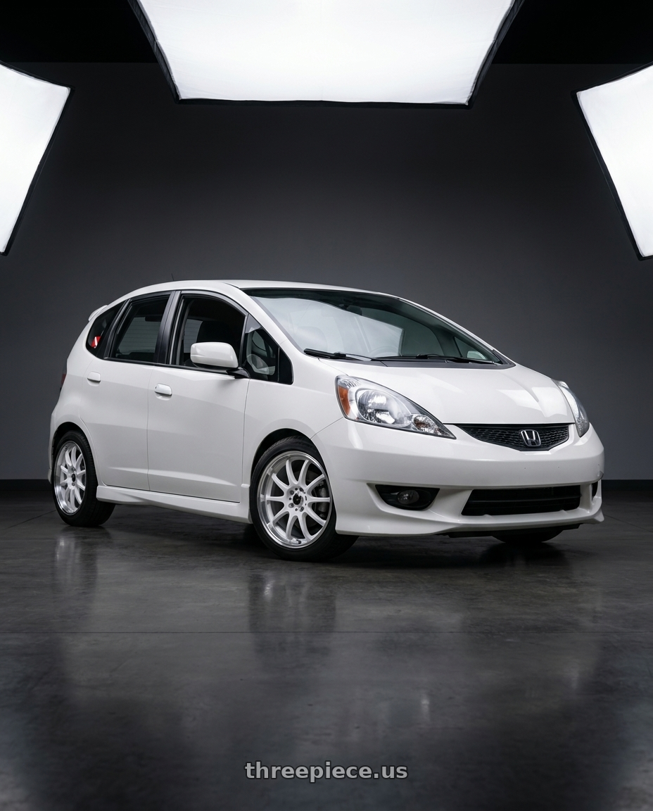 2012 Honda Fit Sport with Konig Lightning 4X100/4X114.3 16x7+40 White/Machine Lip wheels