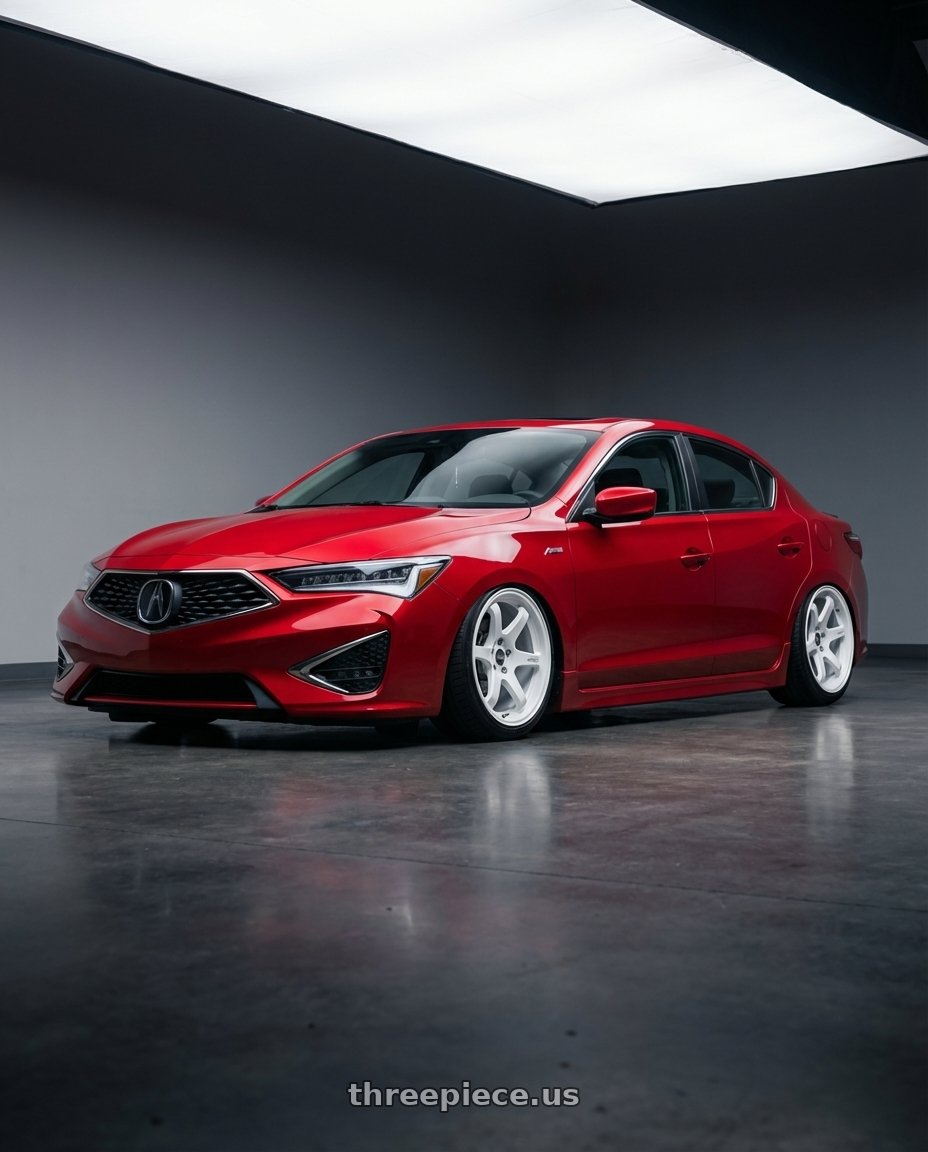 2012 Acura ILX with ESR Wheels APEX SERIES AP6 5x114.3 18x9.5 +35 Gloss White wheels