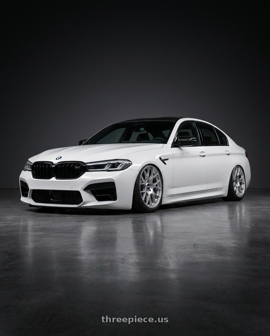 2022 BMW M5 F90 with BBS CH-R 5x112 20x8.5 +40 Brilliant Silver Polished Rim Protector wheels