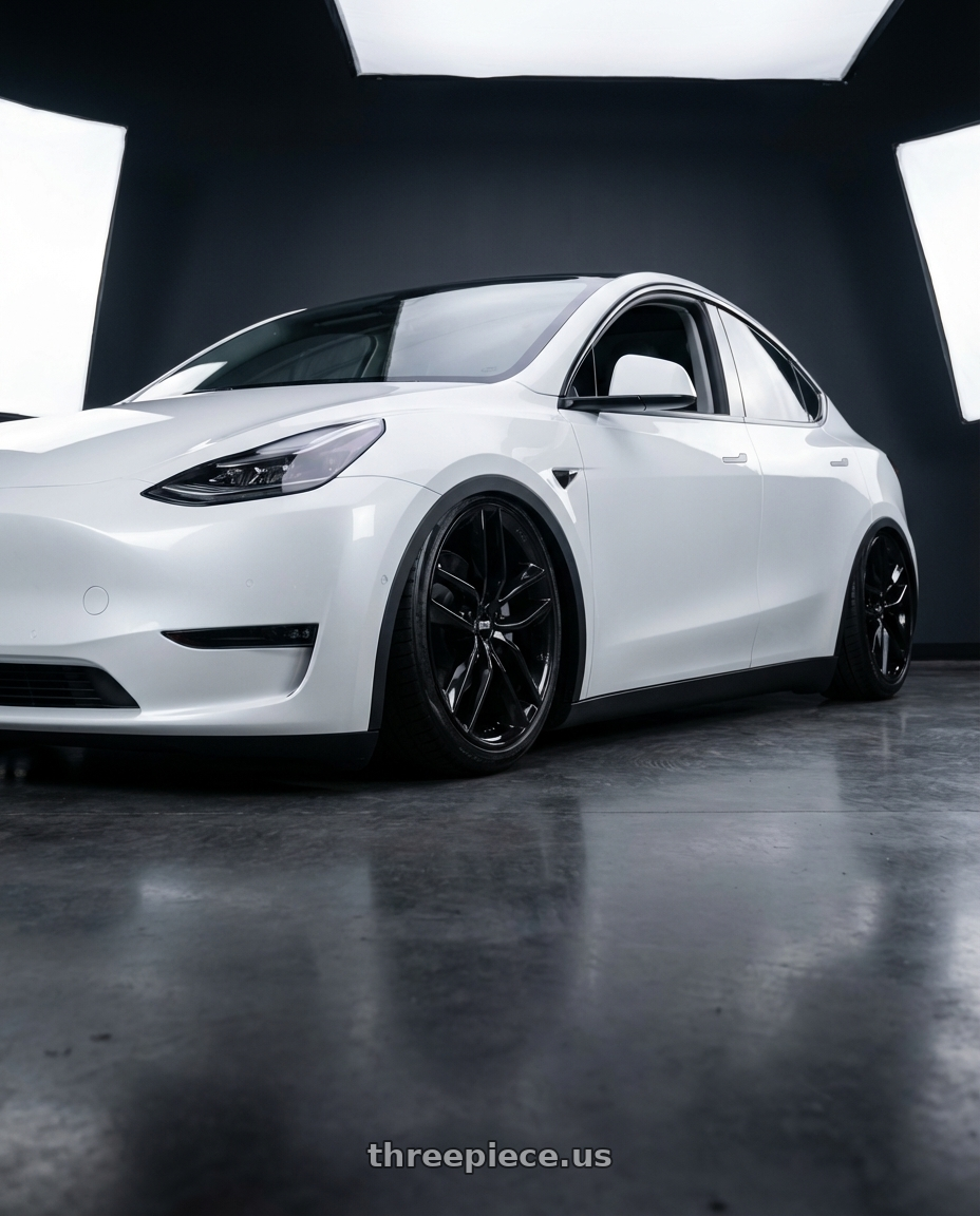 2024 Tesla Model Y with BBS SX 5x114.3 20x9.0+42 Crystal Black wheels