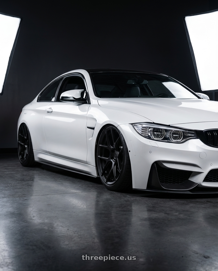 2018 BMW M4 F82 with Aodhan AFF2 5x120 19x9.5+35 Matte Black wheels