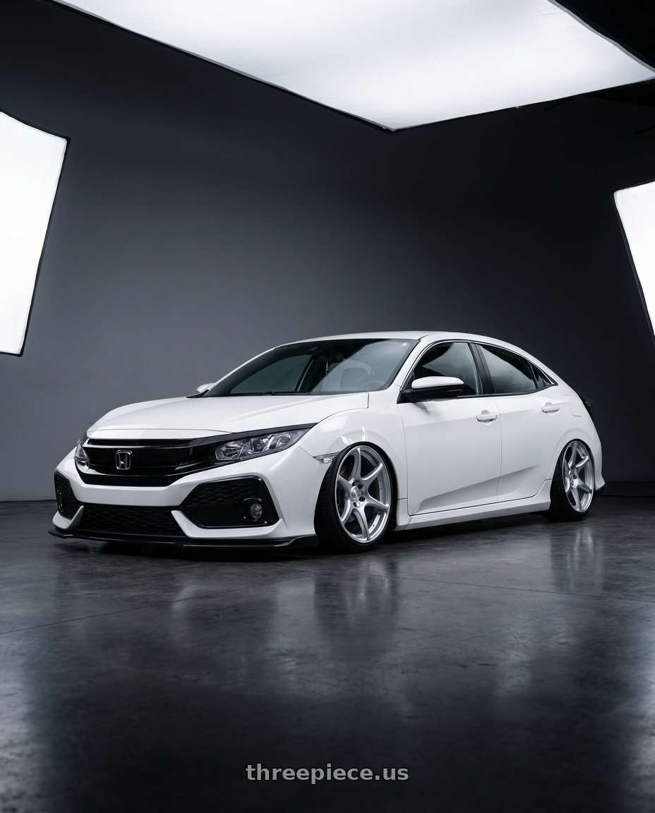 2019 Honda Civic with Kansei K11S Tandem 5x114.3 19x9.5 12 Hyper Silver wheels