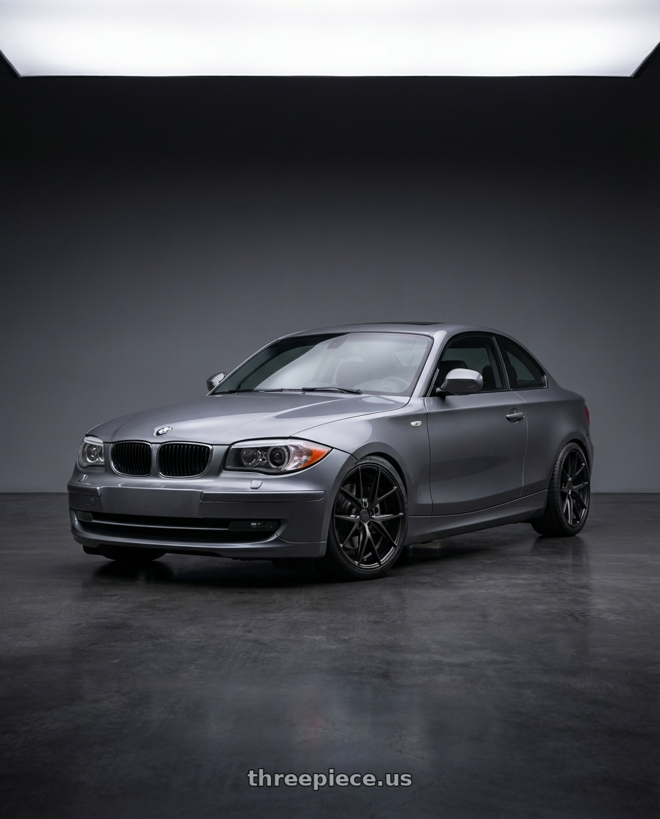 2012 BMW 1 Series E82 with Niche 1PC M117 MISANO 5X120 18X8 +40 MATTE BLACK wheels
