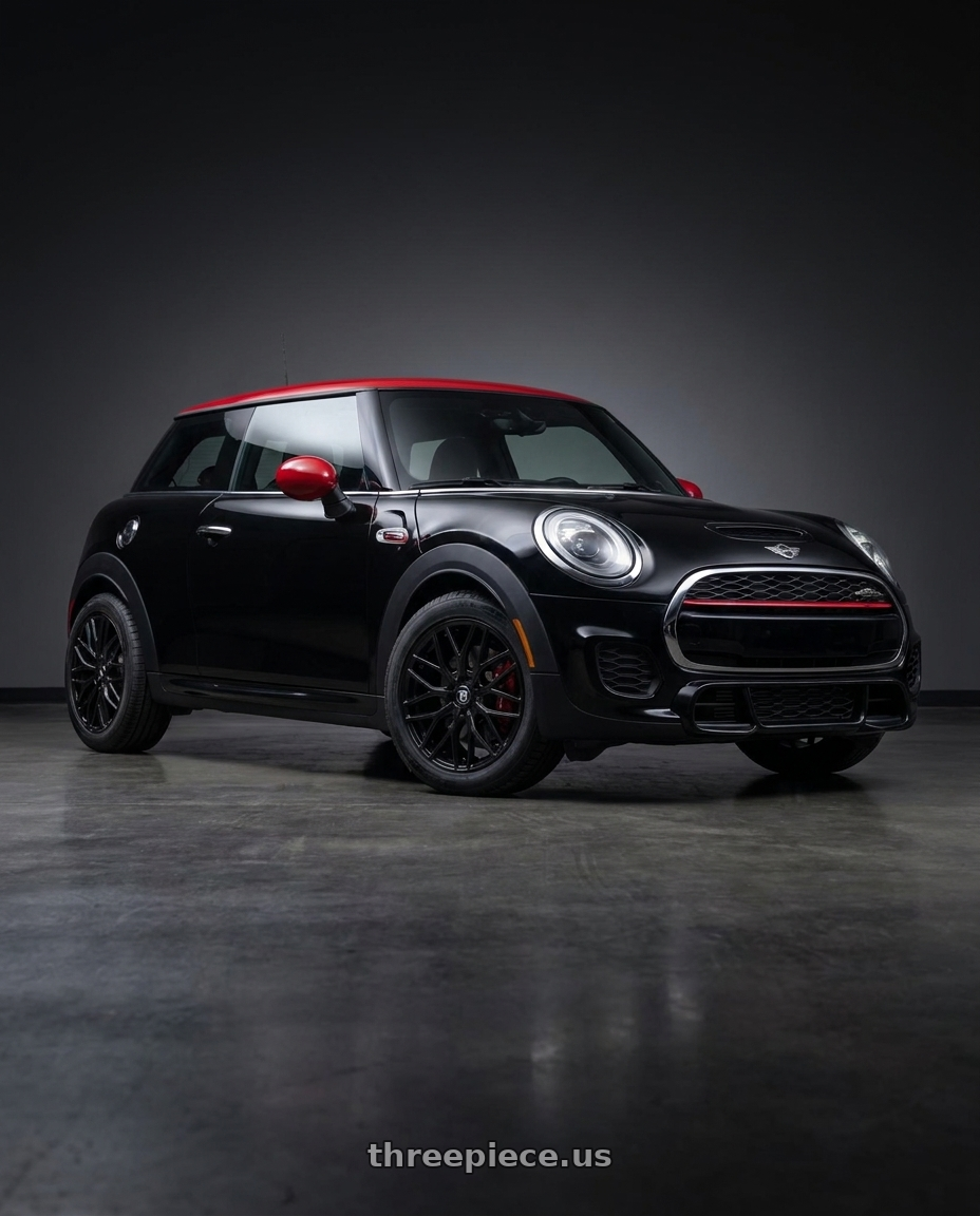 2019 Mini Cooper John Cooper with TOUREN TR76 3276 5x112 17x8 +35 GLOSS BLACK wheels