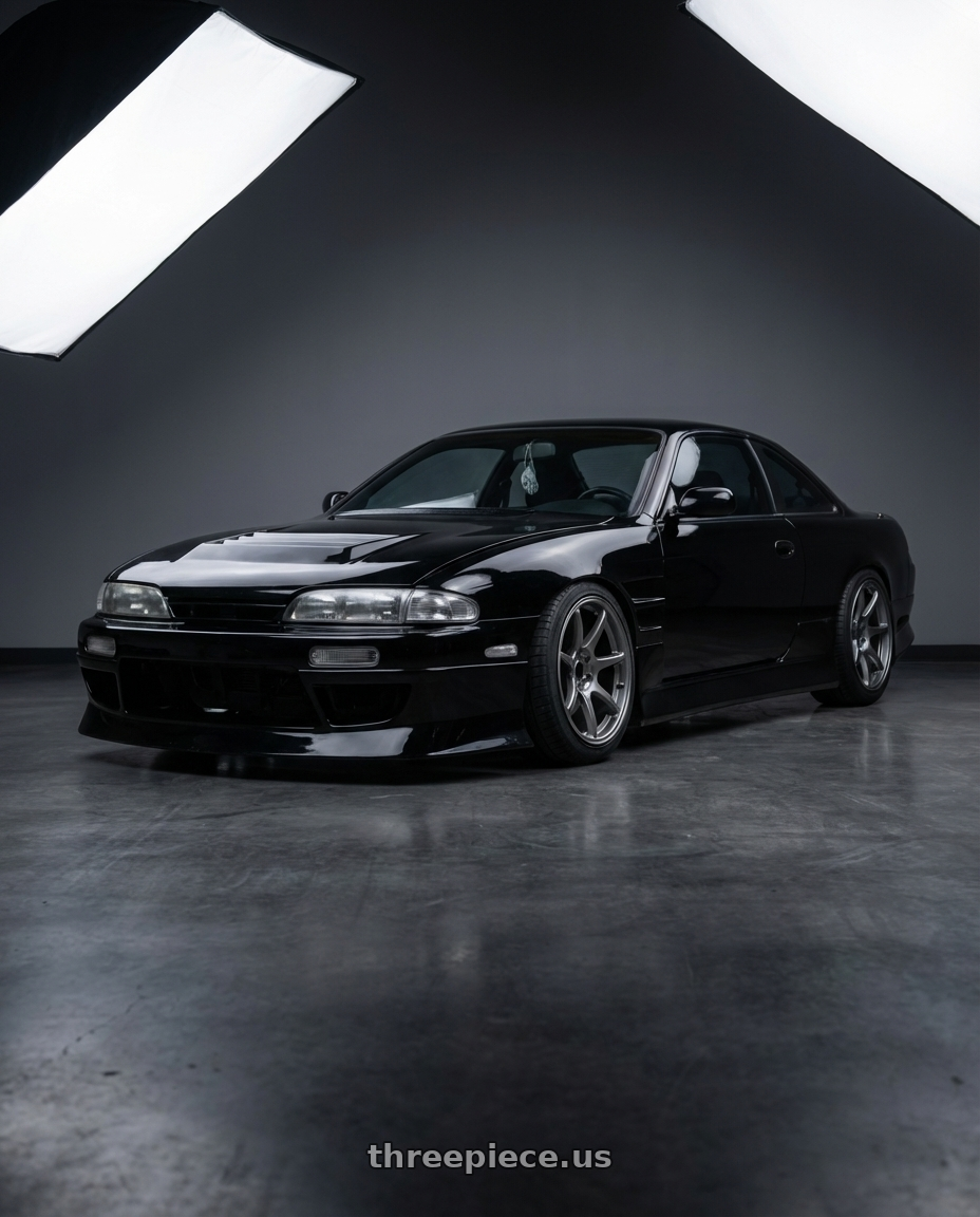 1996 Nissan 240sx with Kansei K11G Tandem 5x114.3 18x8.5 35 Gunmetal wheels