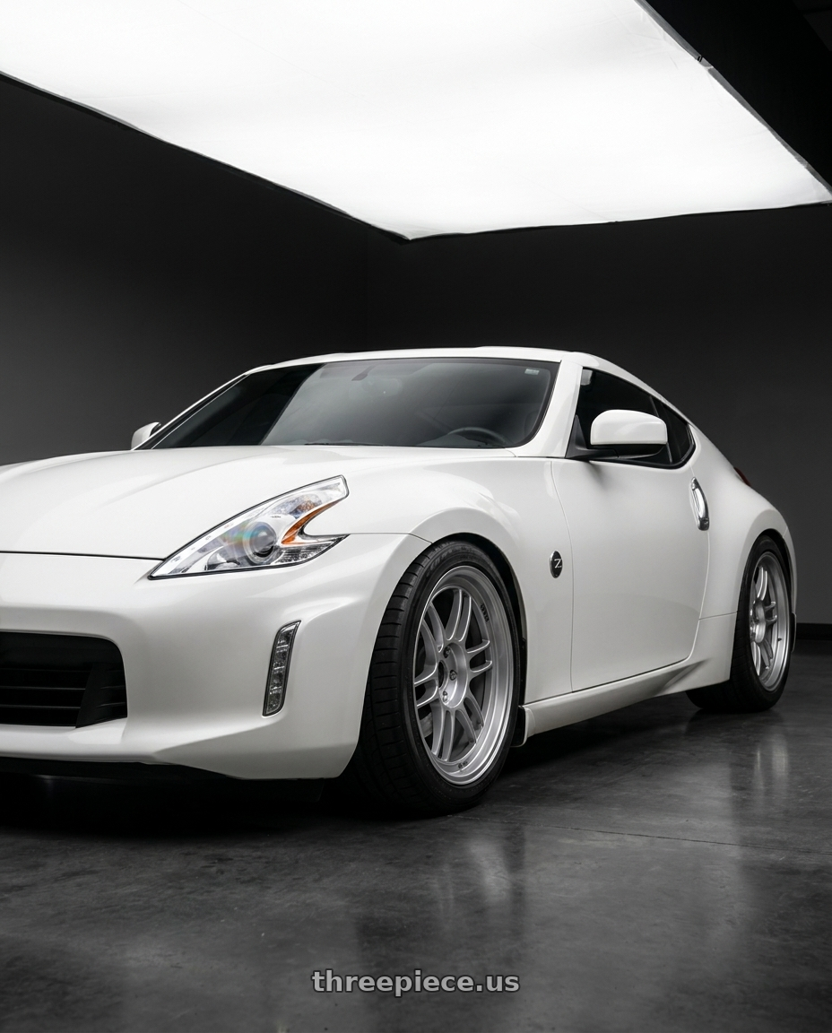 2018 Nissan 370Z with Enkei RPF1 5x114.3 18x9.5+15 Silver wheels