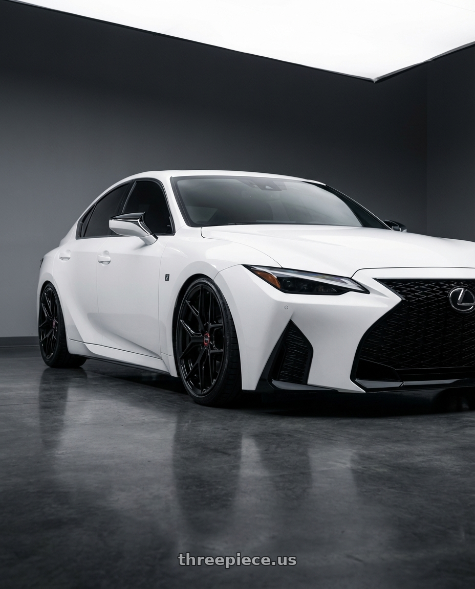 2018 Lexus IS 350 F Sport with Vossen HF-5 19x9.5 / 5x114.3 / ET40 / Deep Face / 73.1 - Gloss Black Wheel - HF5-9N63 wheels