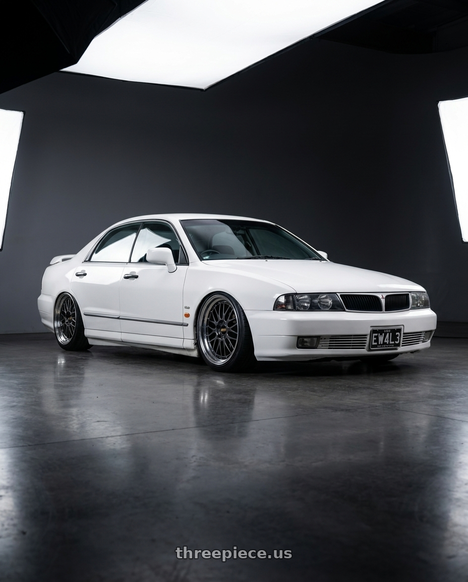 1998 Mitsubishi Magna Sports White with BBS LM 5x114.3 18x8.5+38 Diamond Black wheels
