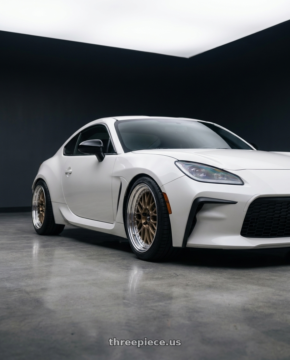 2026 Toyota gr86 with Work Meister M1 3p 5x100 18x8.5+45 O Disk Titanium Gold wheels