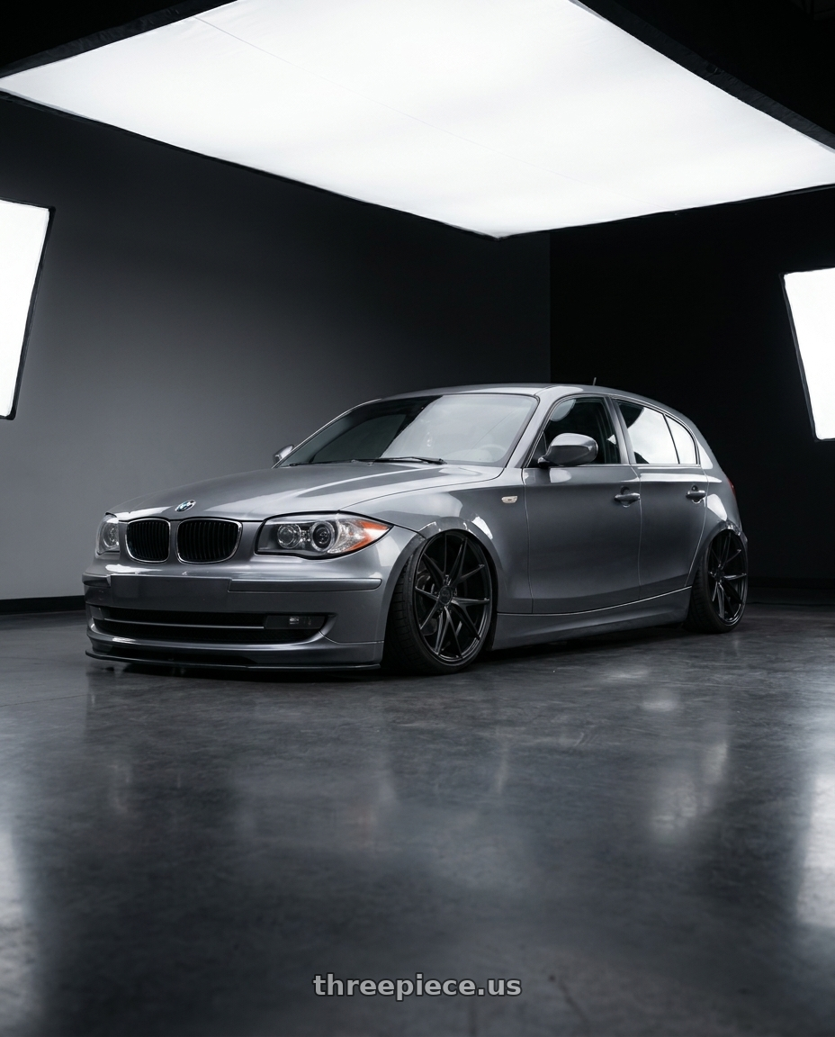 2012 BMW 1 Series E82 with Niche 1PC M117 MISANO 5X120 18X9.5 +40 MATTE BLACK wheels