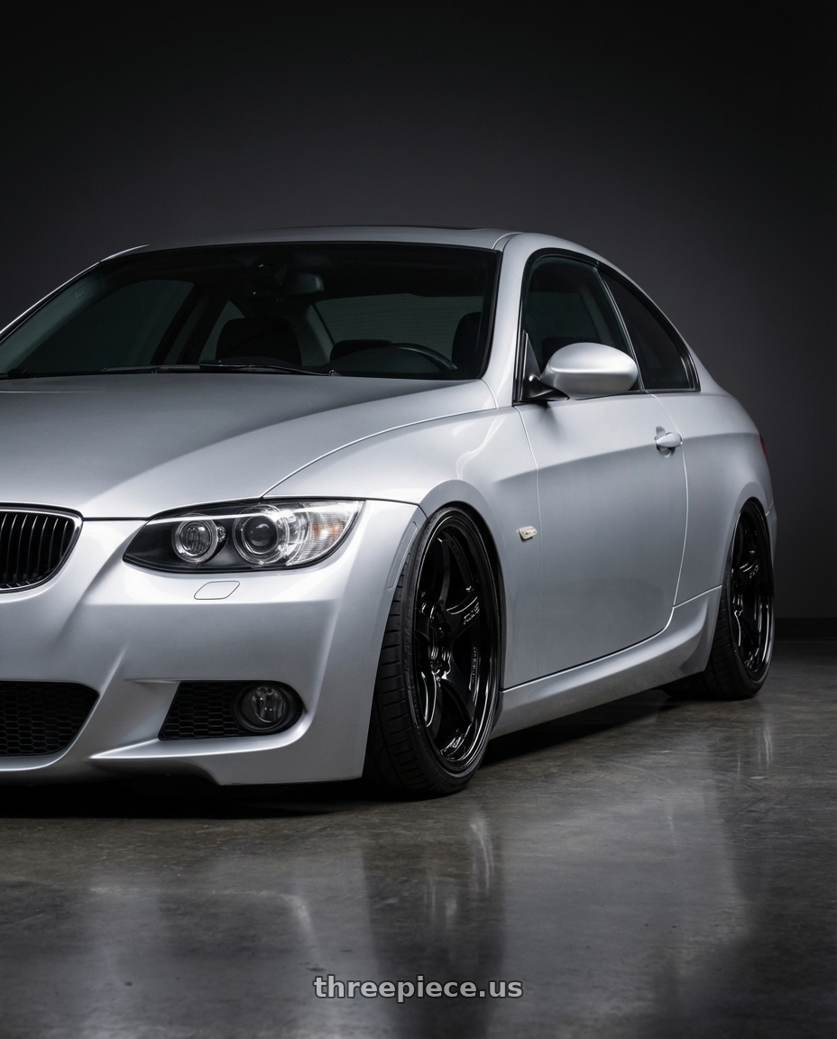 2012 BMW 3 Series E92 with Gram Lights 57CR 5x120 19x9.5+25 Glossy Black wheels