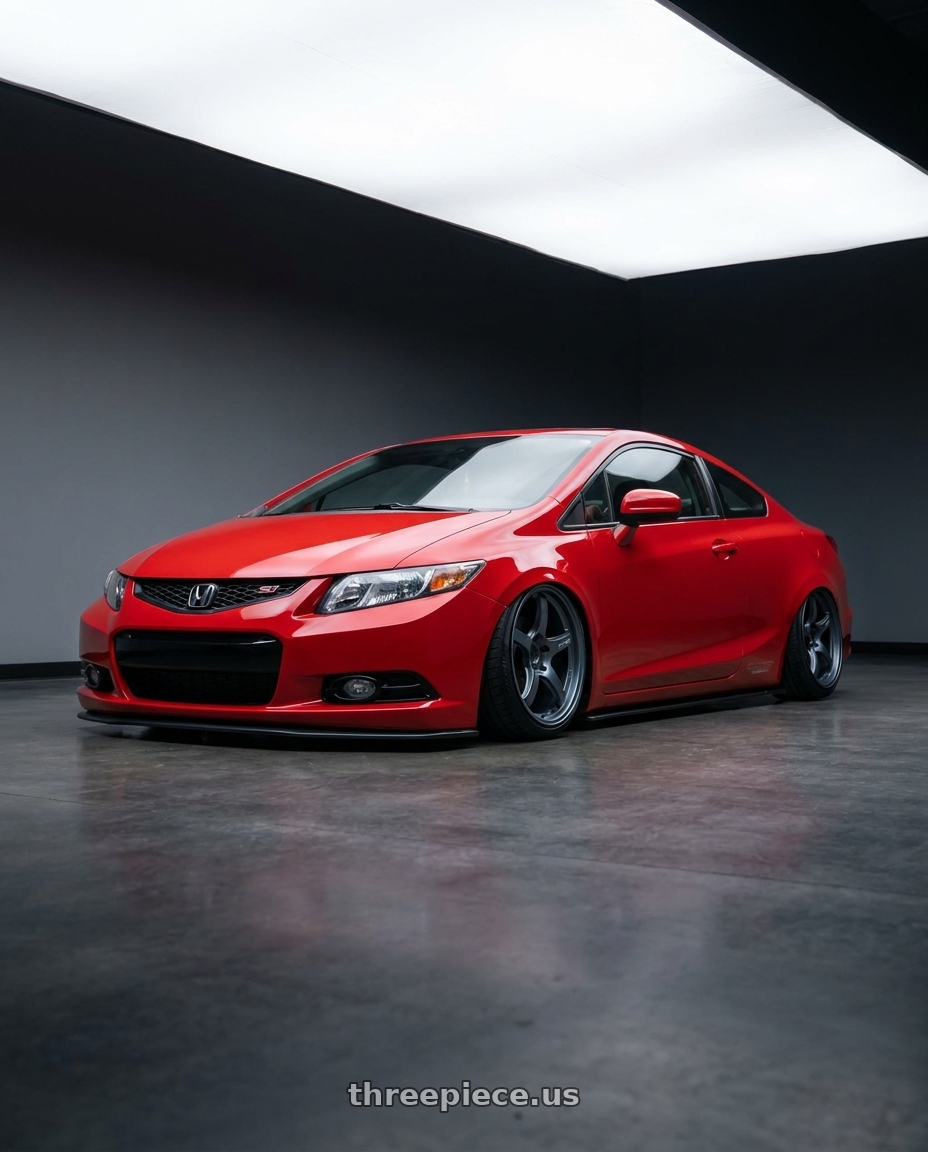 2011 Honda Civic Si with Gram Lights 57CR 5x114.3 17x9+22 Gunblue II wheels
