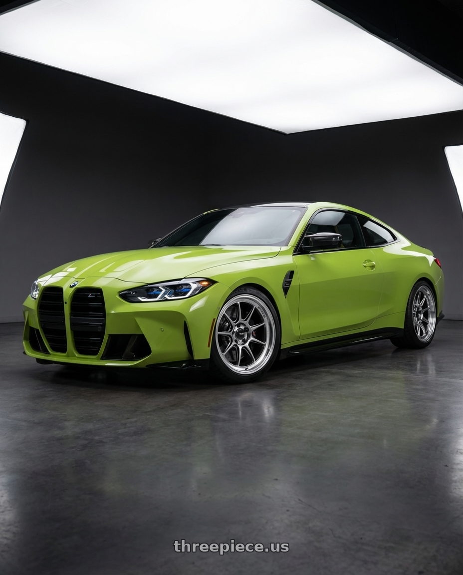 2024 BMW M4 G82 with Konig Countergram 5x112 19x8.5+43 Hyper Chrome / Machined Lip wheels