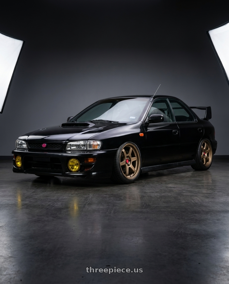 1998 Subaru Impreza GC8 with Aodhan AH08 5x100 18x8.5+35 Textured Bronze wheels