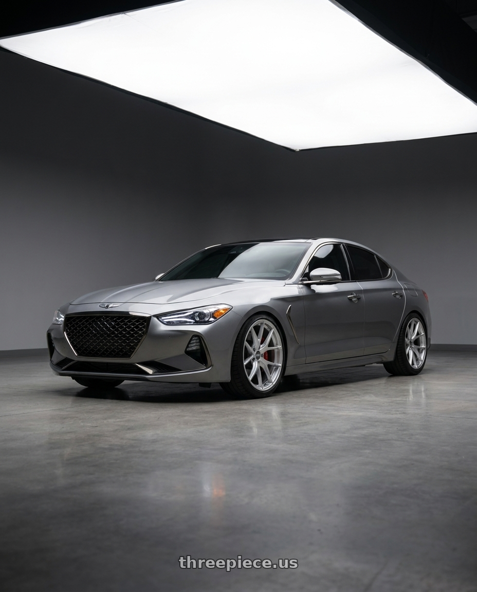 2019 Genesis g70 with ESR Wheels FORGETECH SERIES RF2 5x108 19x10.5 +22 Hyper Silver wheels