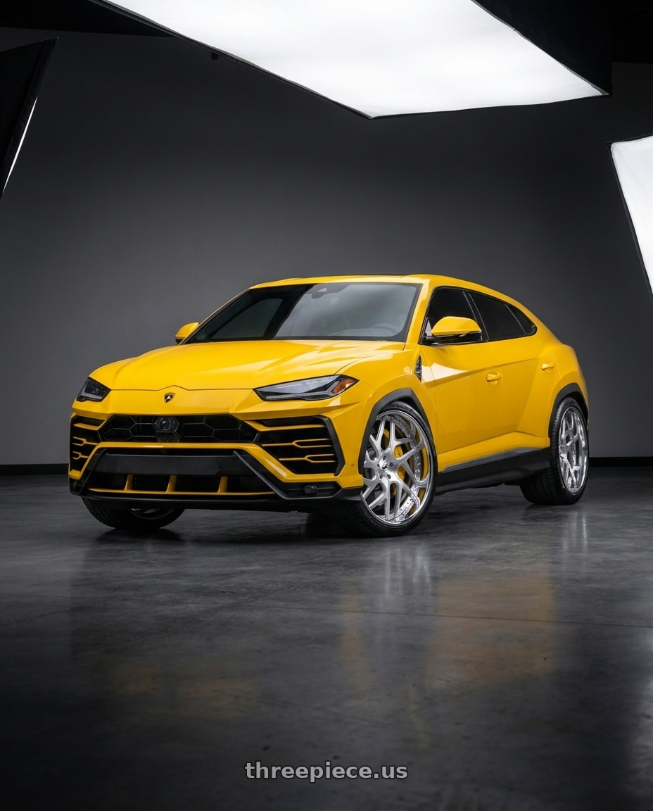 2024 lamborghini urus with Amani Apollo 5x112/5x114.3 22x9 +32 Brush Center Chrome Lip wheels