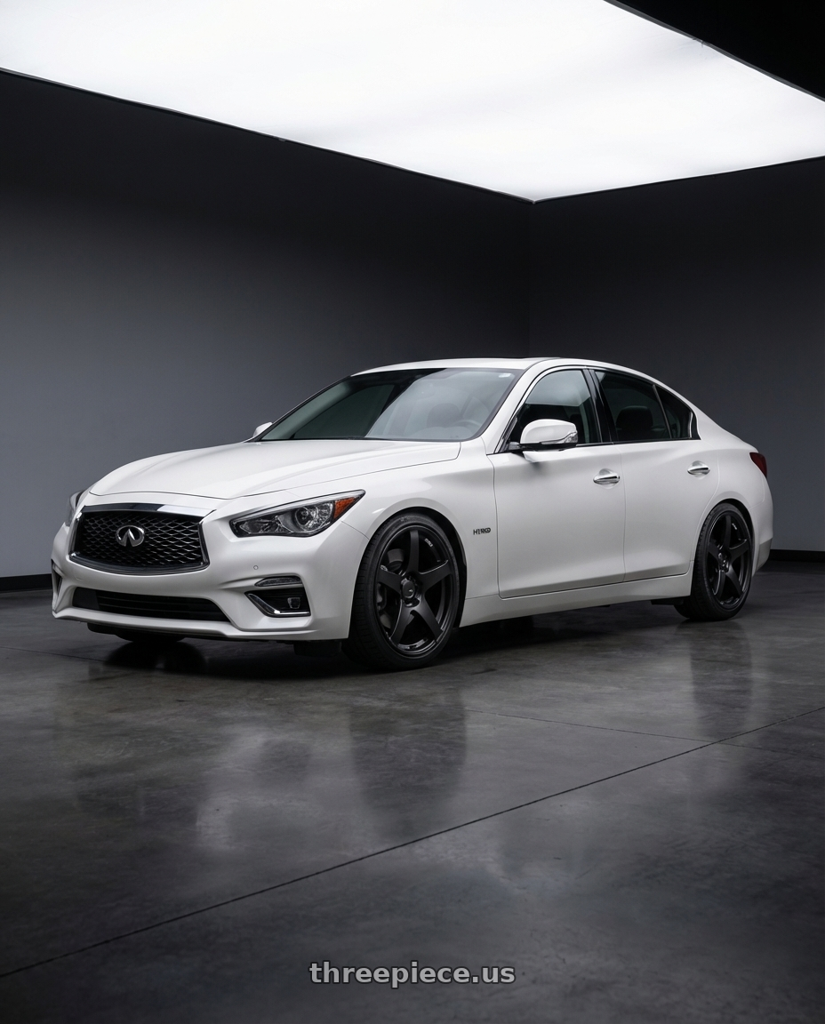 2020 Infiniti Q50 with Ssr Gtv01 5x114.3 19x8.5+38  FLAT BLACK wheels