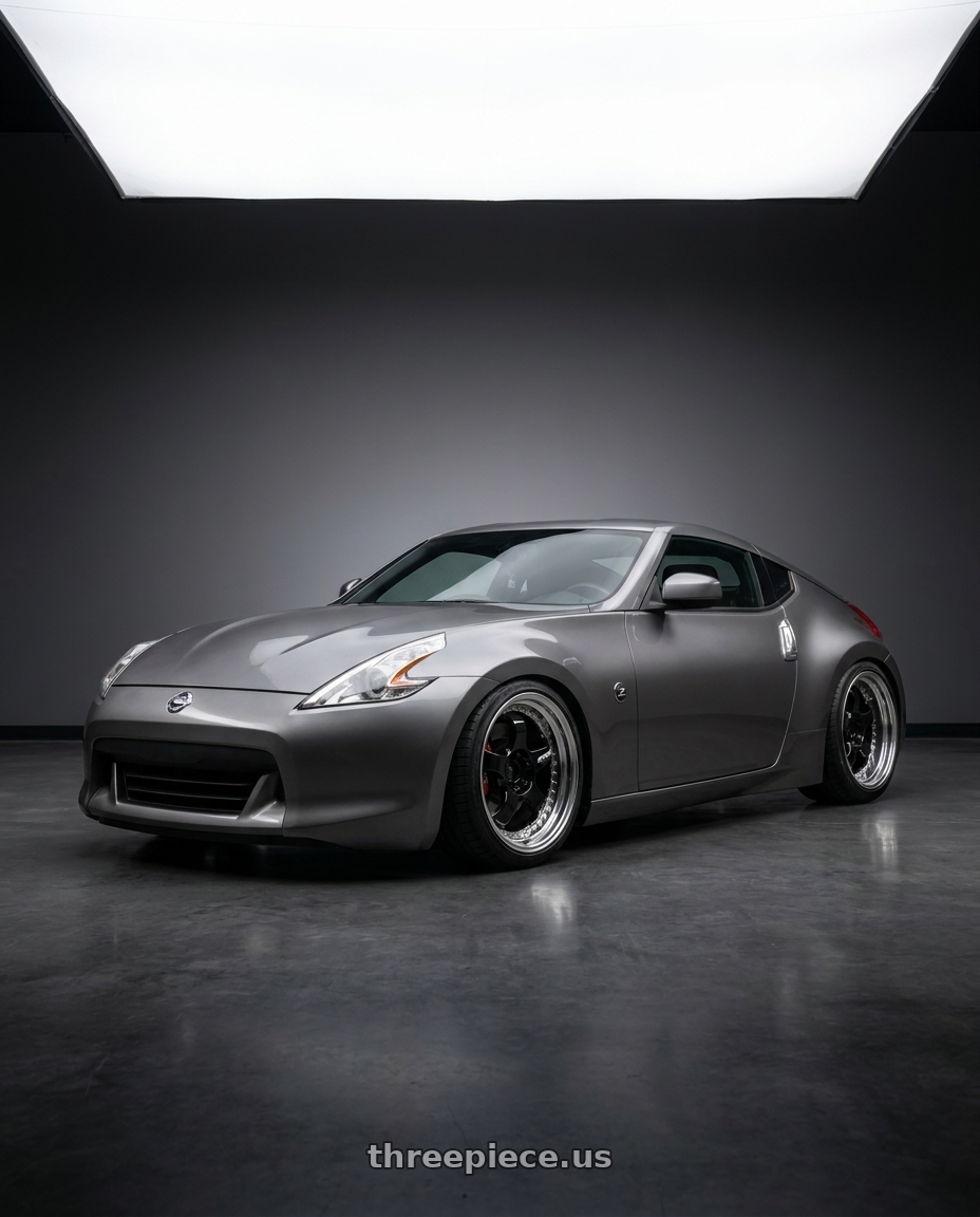 2009 nissan 370z with Work Meister S1 3P 5x100 18x9+48 A Disk Black wheels