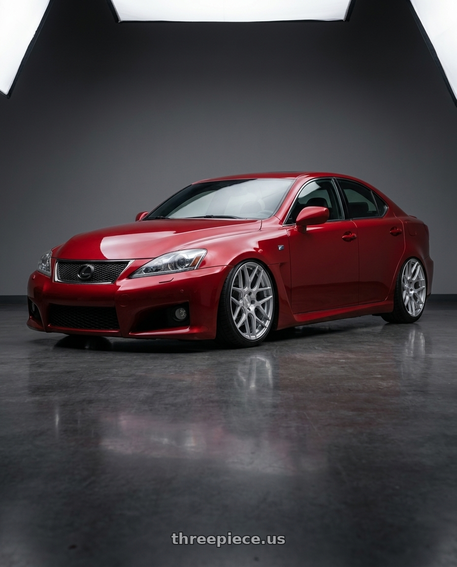 2012 Lexus IS-F with Aodhan AFF2 5x114.3 19x9.5+35 Gloss Silver Machined Face wheels