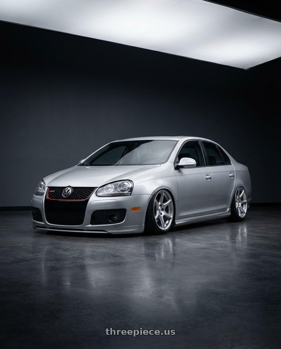2009 Volkswagen Jetta GLI MK5 with Kansei K11S Tandem 5X112 18x8.5 35 Hyper Silver wheels