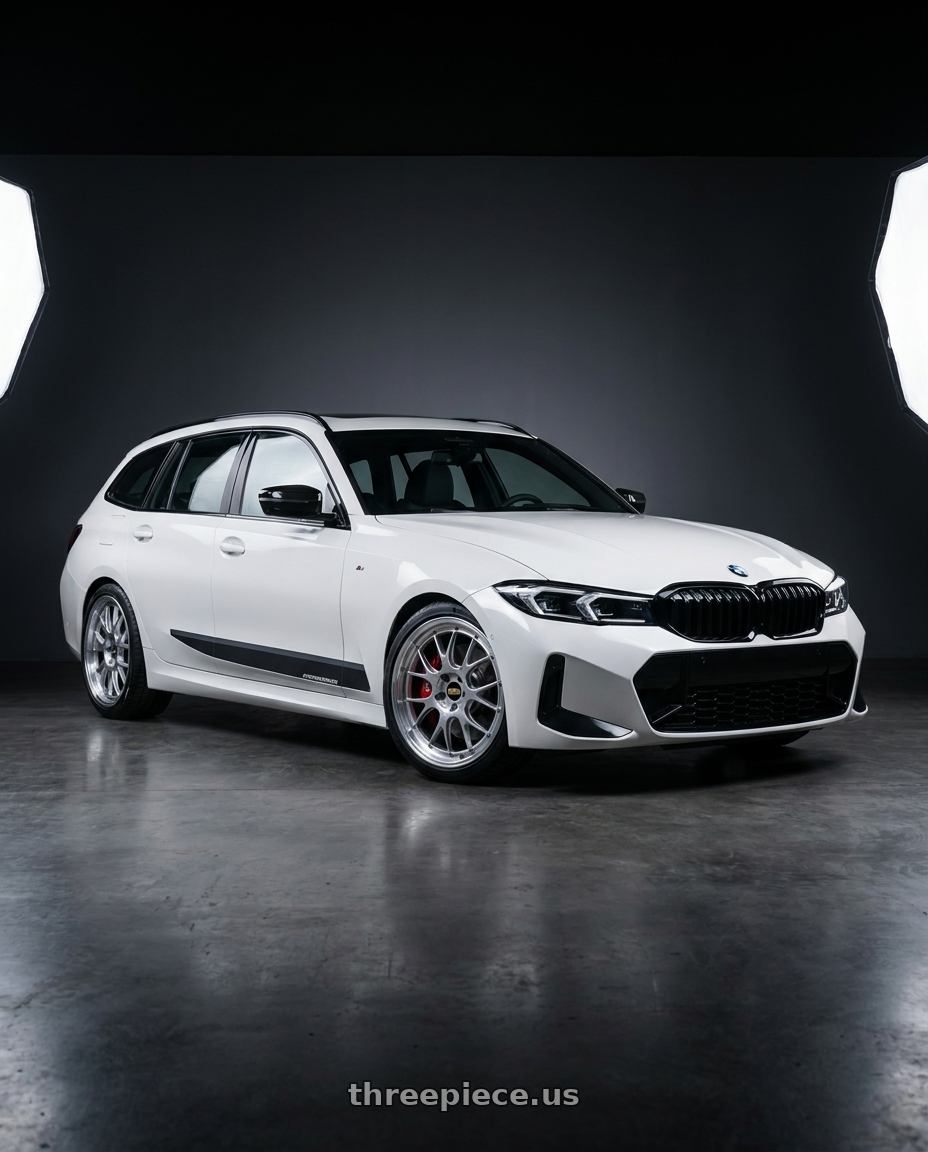 2026 BMW 320 TOURING with BBS LM-R 5x114.3 19x8.5+25 Diamond Silver wheels